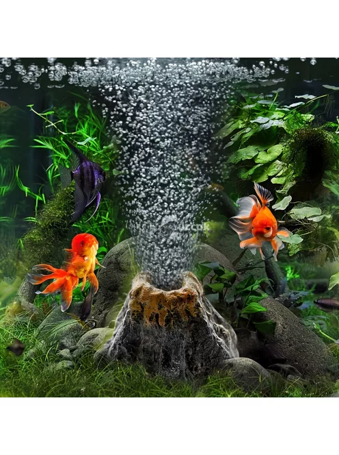 Akvárium Vulkán Buborékozó Dekor - 1db Buborékdiffúzor