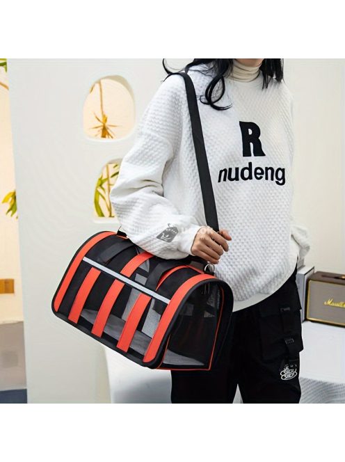 Könnyű, összecsukható kisállat-hordozó cipzárral