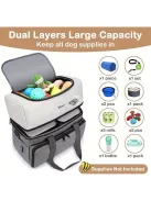 Kétrétegű Kutya Utazótáska, 2 Extra Nagy Élelmiszer-tartállyal