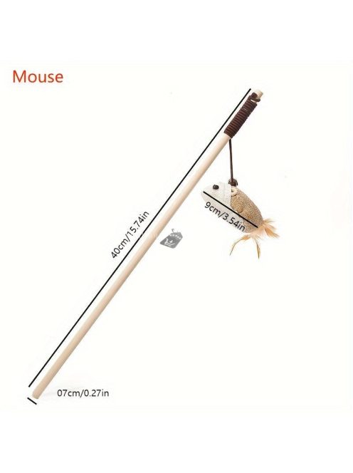 Interaktív Vicces Macskabot, Fából Készült Macskapálca