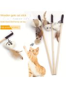 Interaktív Vicces Macskabot, Fából Készült Macskapálca