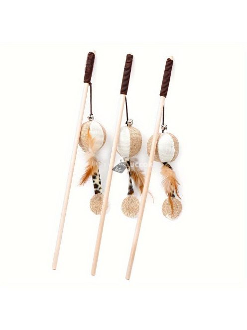 Interaktív Vicces Macskabot, Fából Készült Macskapálca