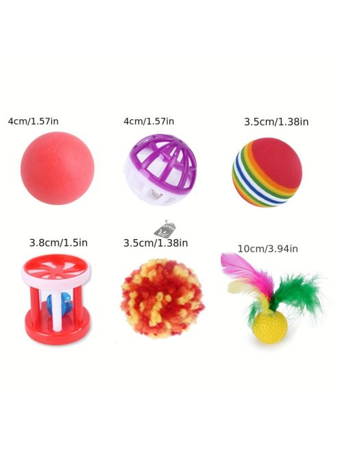 22 darabos macskajáték készlet, összecsukható alagúttal, csengővel