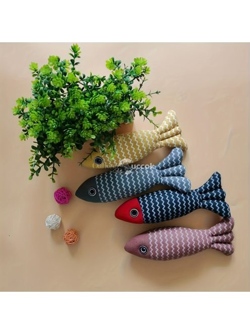 3 db Plüss Hal Alakú Játék Macskáknak