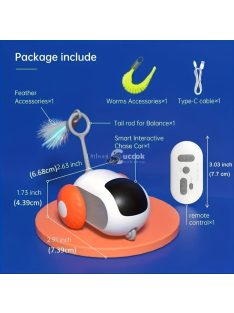   Petgravity Interaktív Macska Játékautó Okos Távirányítóval