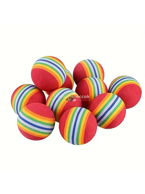 10db Szivárvány Csíkos Habgolyók Macskáknak & Kutyáknak