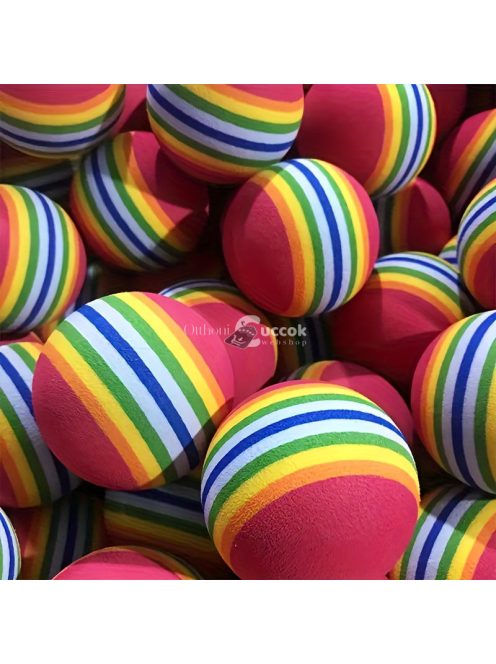 10db Szivárvány Csíkos Habgolyók Macskáknak & Kutyáknak