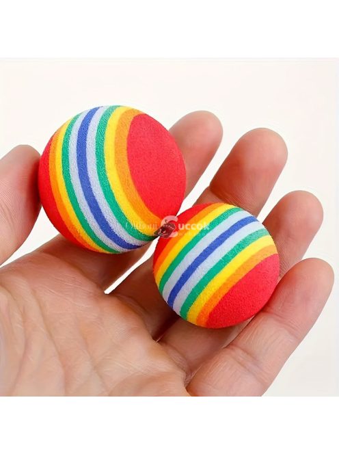 10db Szivárvány Csíkos Habgolyók Macskáknak & Kutyáknak
