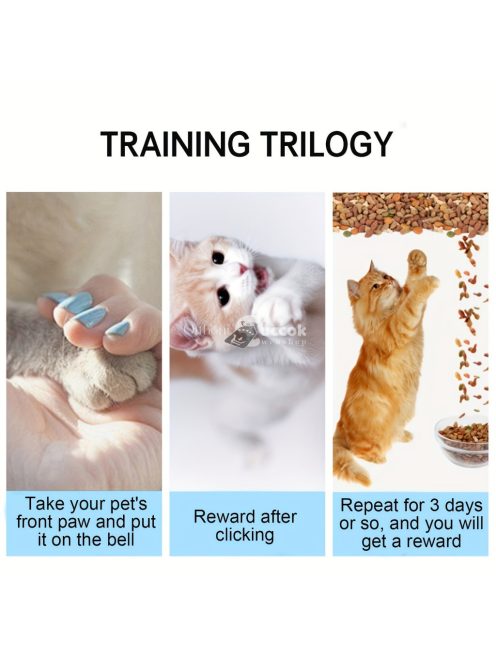 Öntöttvas háziállat-tréning csengő, interaktív hívócsengő macskáknak és kutyáknak
