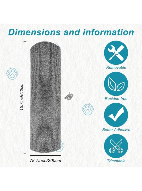 Öntapadós szőnyeg, macskakaparó védőhuzat 30x60 cm