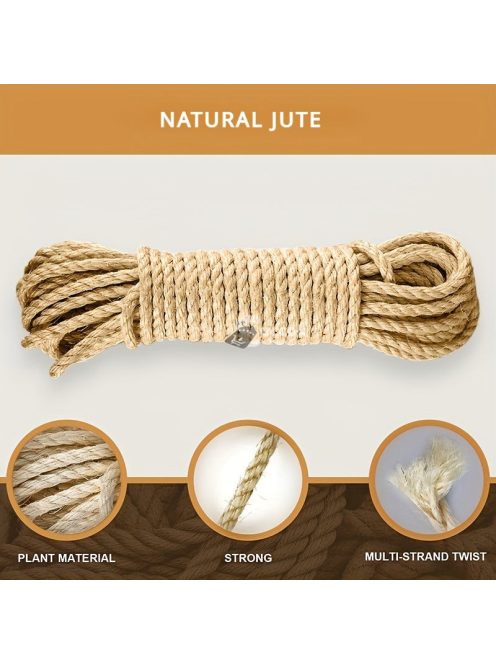 10M Természetes Juta Kötél Macskakaparó