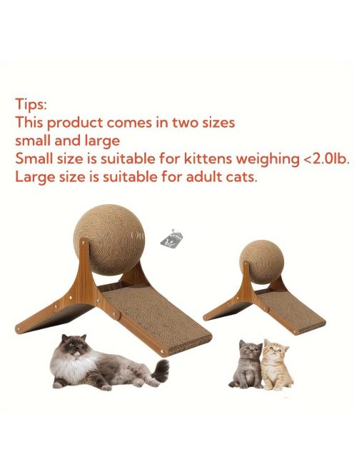 Interaktív macskajáték, kaparó és forgatható gombolyag