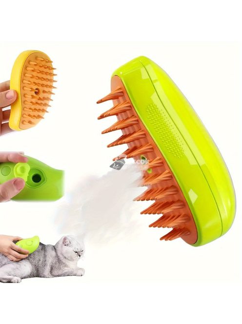 3 az 1-ben Öntisztító Állatápoló Kefe Macskáknak és Kutyáknak - USB-ről Tölthető