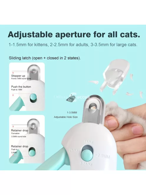 Professzionális kisállat körömvágó állítható nyílással