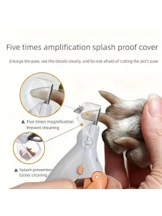 LED-es háziállat körömvágó nagyítóval