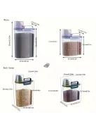 Légmentesen Záródó Műanyag Kutyaeledel Tároló Vödör Mérőpohárral És Fogantyúval