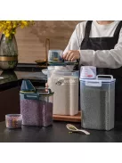 Légmentesen Záródó Műanyag Kutyaeledel Tároló Vödör Mérőpohárral És Fogantyúval