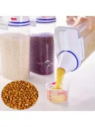 Légmentesen Záródó Műanyag Kutyaeledel Tároló Vödör Mérőpohárral És Fogantyúval