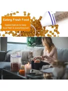 Légmentesen Záródó Műanyag Kutyaeledel Tároló Vödör Mérőpohárral És Fogantyúval