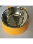 15 Fokkal Emelt Rozsdamentes Acél Macska Etető Tál Csúszásmentes Alappal