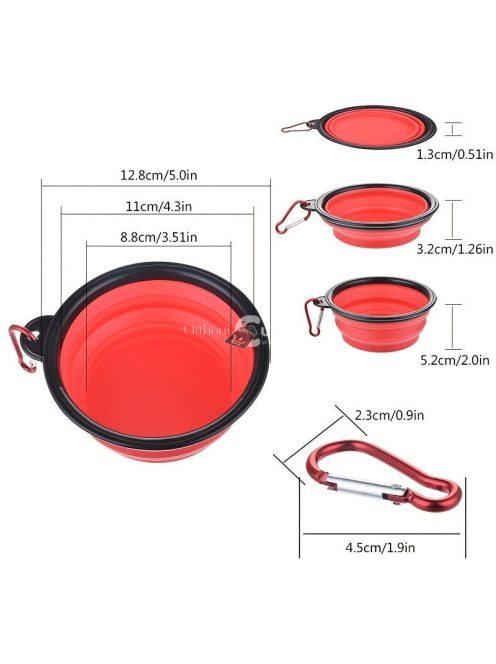 Hordozható állateledel tál: Összecsukható és tartós