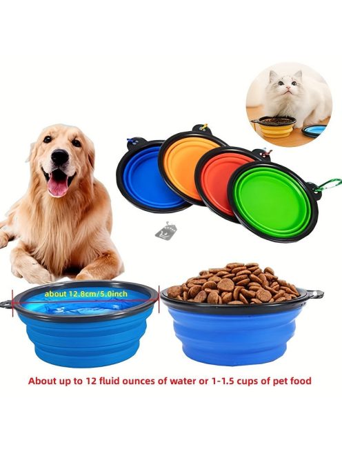 Hordozható állateledel tál: Összecsukható és tartós