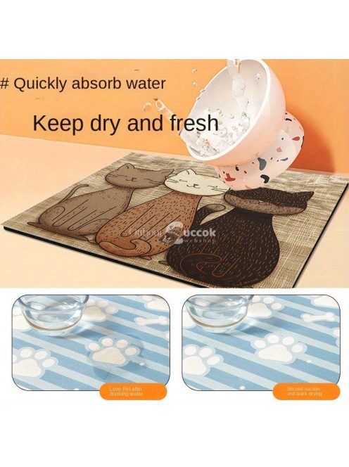 Víz és olajálló etetőszőnyeg macskáknak és kutyáknak