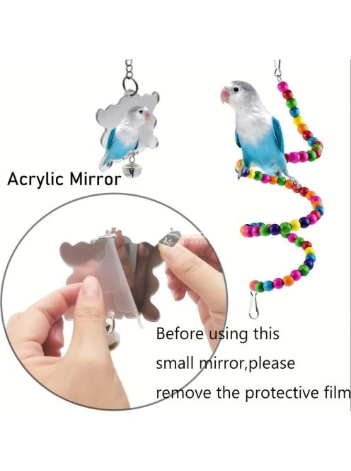 7db-os madár játék szett kalitkába