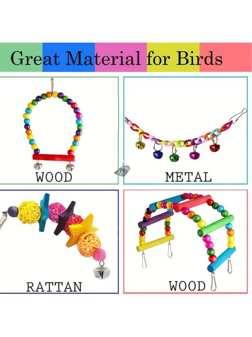 7db-os madár játék szett kalitkába