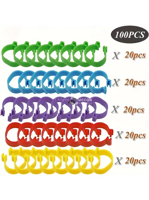 100 Darab Csirke Lábgyűrű 5 Színben