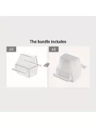 Átlátszó madárketrecben függő etetőmedence