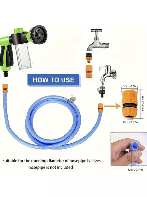 8 Az 1-ben Kültéri Ló-/kutyamosó Kerti Tömlőfúvóka