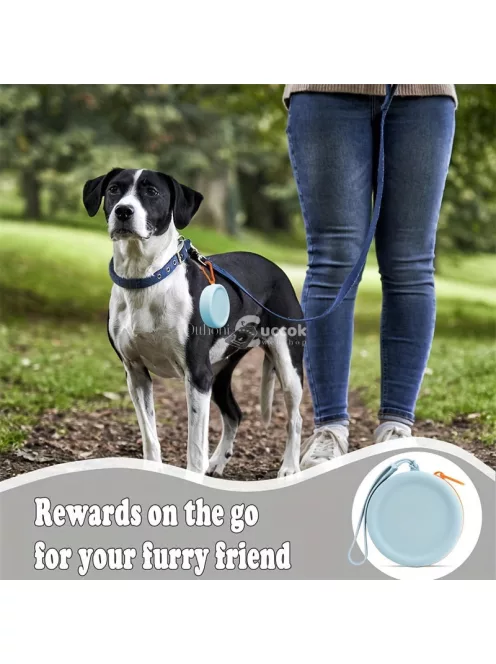 Kutyacsemege tasak, hordozható szilikon kutyaeledel tasak zsinórral és horoggal