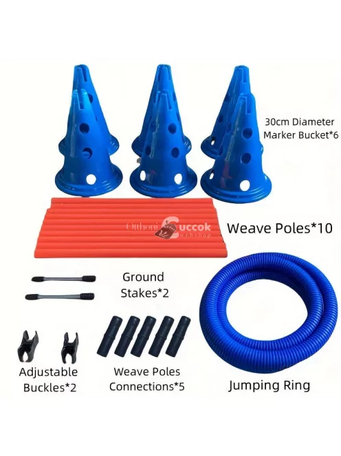 Kutya Agility Oktatókészlet - Ugrógyűrű És Ugróbot akadálypálya tartozékok