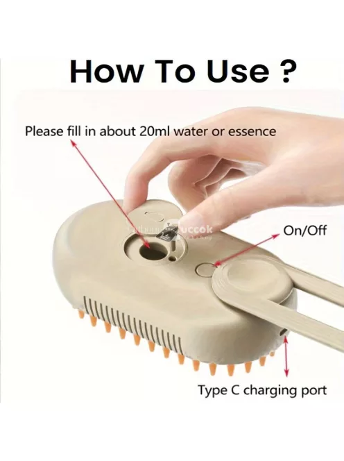 3-az-1-ben Macska Gőzkefe - Gyengéd Ápolás és Szőrtelenítő Fésű Macskáknak