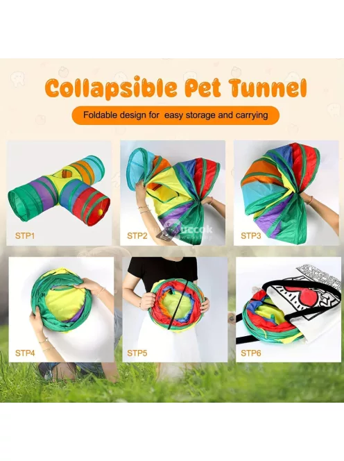 3-utas összecsukható alagút háziállatoknak