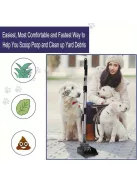 Kutyaürülék-felszedő - Állítható hosszú nyél, tartós rozsdamentes acél gereblye és tálca