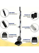 Kutyaürülék-felszedő - Állítható hosszú nyél, tartós rozsdamentes acél gereblye és tálca