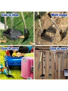 Kutyaürülék-felszedő - Állítható hosszú nyél, tartós rozsdamentes acél gereblye és tálca