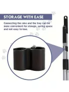 Kutyaürülék-felszedő - Állítható hosszú nyél, tartós rozsdamentes acél gereblye és tálca