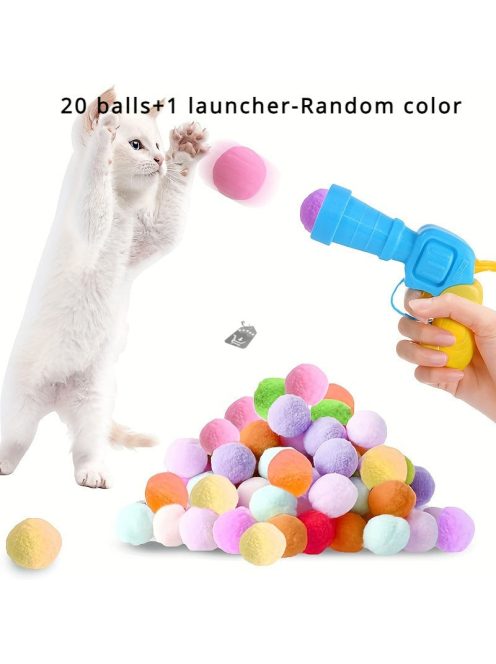 21 darabos interaktív labdakilövő macskajáték