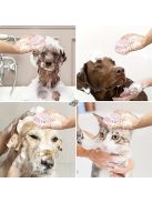 Szilikon háziállat-ápoló kefe masszázs golyókkal - 2 az 1-ben fürdő- és masszázseszköz kutyáknak és macskáknak