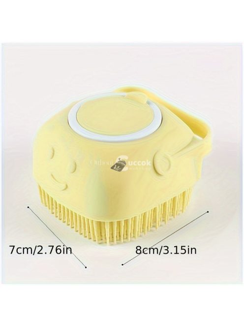 Szilikon háziállat-ápoló kefe masszázs golyókkal - 2 az 1-ben fürdő- és masszázseszköz kutyáknak és macskáknak