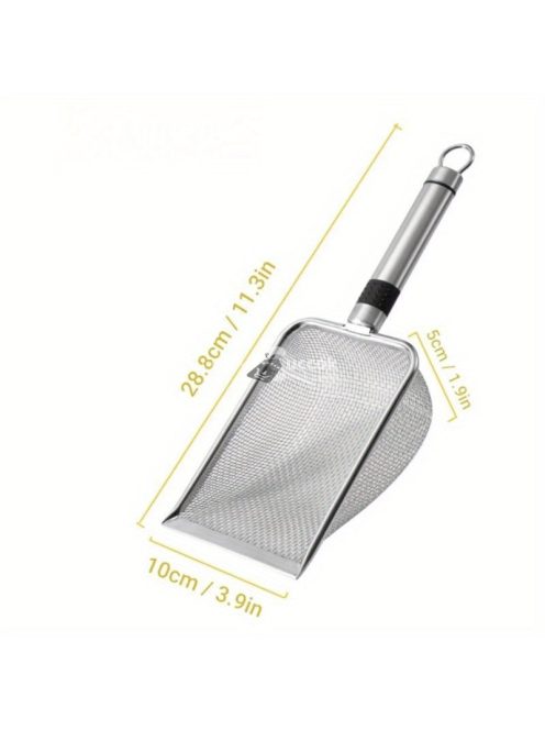 rozsdamentes acél macskaalom lapát