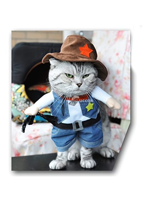 Vicces kisállat farmer öltöny - Aranyos macska farmer jelmez