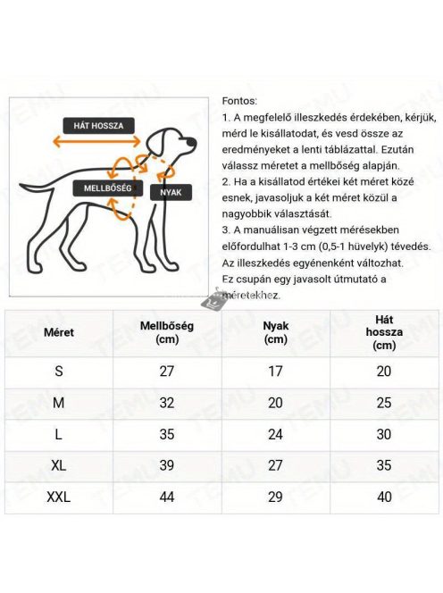 Aranyos meleg kutyamellény