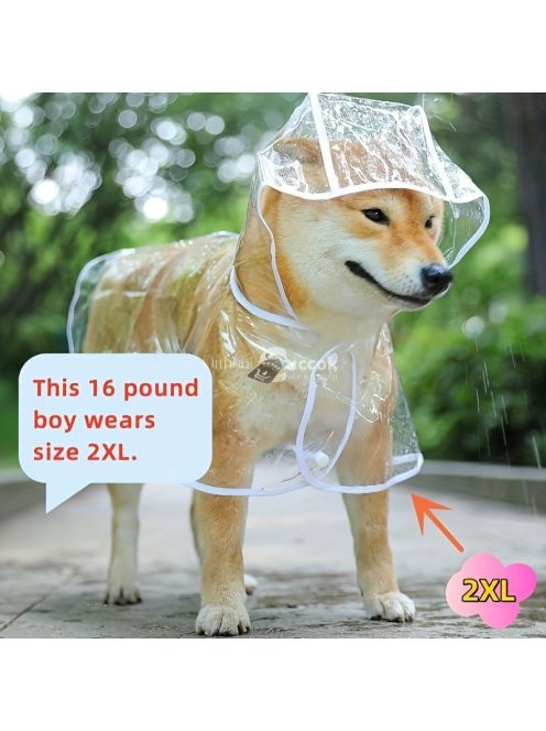 Átlátszó, Kapucnis, Műanyag Esőkabát