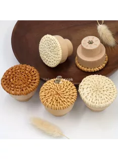 Stílusos Rattan Fonott Fa Fogantyú
