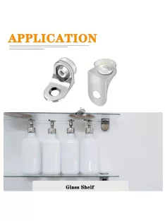   10 darabos fém polctartó konzol tapadókoronggal üveg- és fa polcokhoz