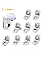 10 darabos fém polctartó konzol tapadókoronggal üveg- és fa polcokhoz